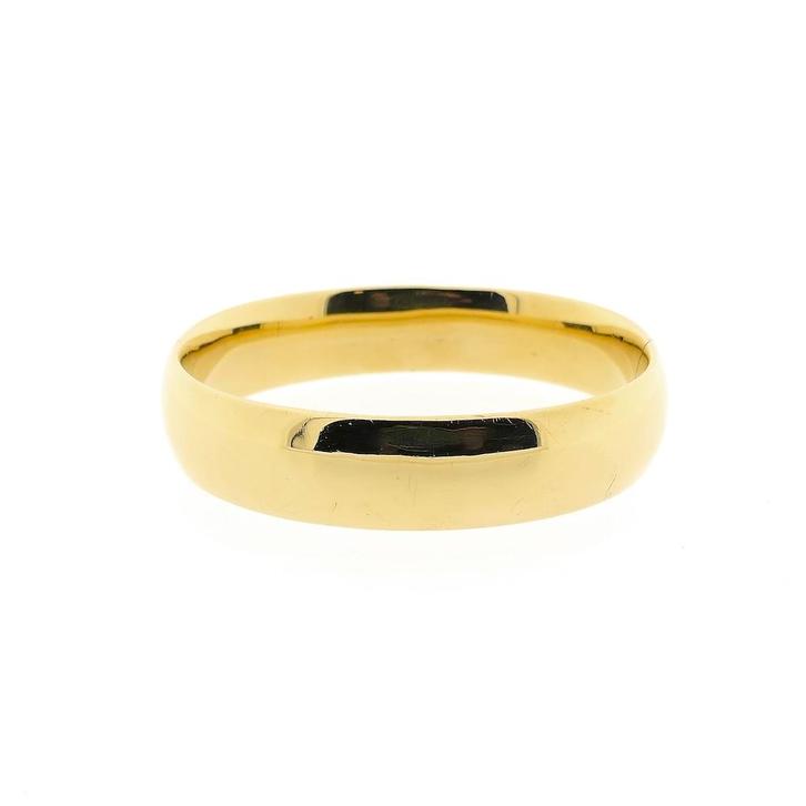 Gouden brede slavenarmband | Ø 60 mm (tijdloos sieraad), Handtassen en Accessoires, Armbanden, Overige kleuren, Gebruikt, Goud