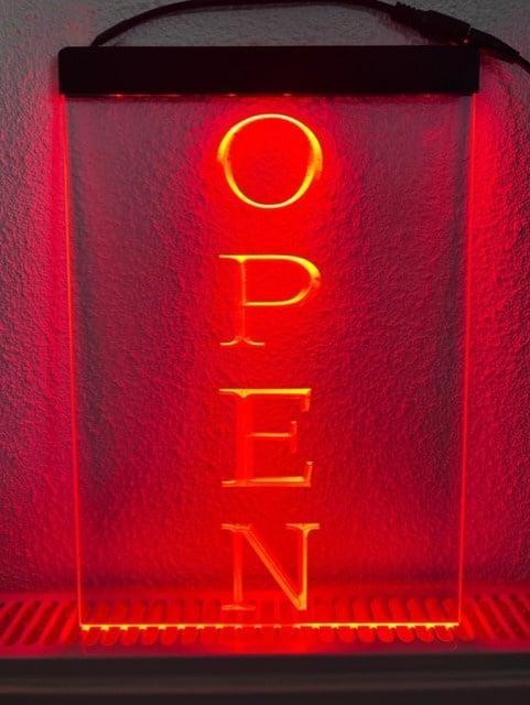 OPEN neon bord lamp LED verlichting reclame lichtbak VERTICA, Maison & Meubles, Lampes | Autre, Envoi