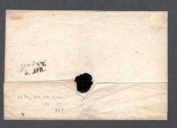 Autriche - Autriche 1850, lettre avec 3 H I côtelé, rouge