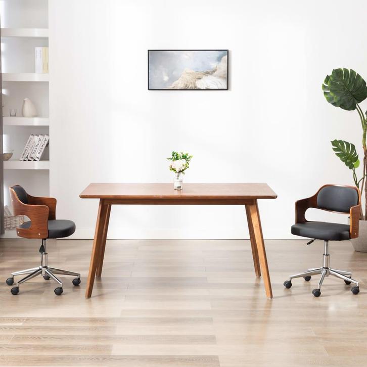 vidaXL Eetkamerstoelen draaibaar 2 st gebogen hout en, Huis en Inrichting, Stoelen, Nieuw, Verzenden