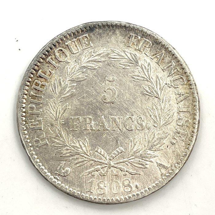 Frankrijk. Napoléon I (1804-1814). 5 Francs 1808-A, Paris, Postzegels en Munten, Munten | Europa | Euromunten