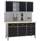 vidaXL Werkbank met vier wandpanelen en twee kasten, Doe-het-zelf en Bouw, Verzenden, Nieuw