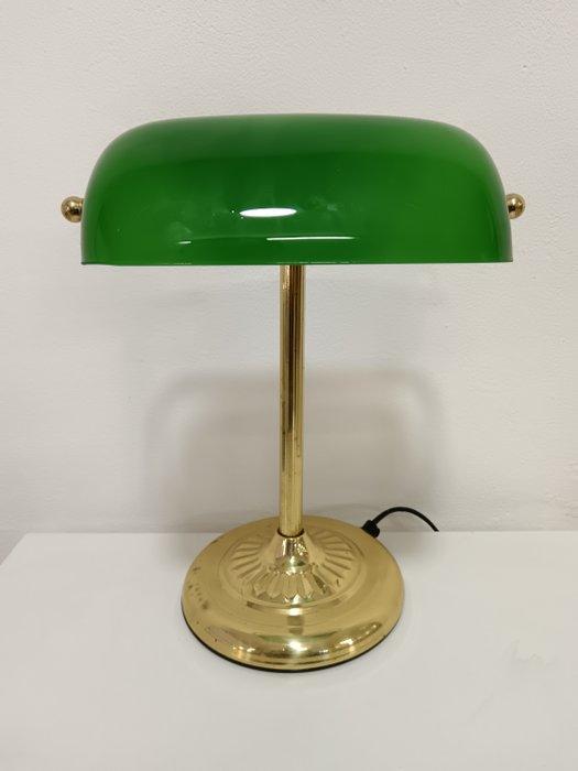 Lampe de banquier - Laiton, Antiquités & Art, Curiosités & Brocante