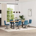 vidaXL Eetkamerstoelen 6 st fluweel blauw, Huis en Inrichting, Stoelen, Verzenden, Nieuw