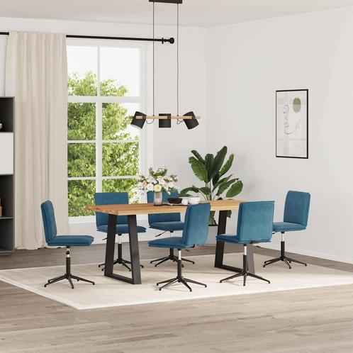 vidaXL Eetkamerstoelen 6 st fluweel blauw, Huis en Inrichting, Stoelen, Nieuw, Verzenden