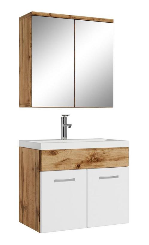 Badkamermeubel Set Montreal 01 60 cm Eiken Hooogglans Wit, Huis en Inrichting, Badkamer | Badkamermeubels, Nieuw, Verzenden