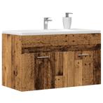 vidaXL Wastafelkast 80x38,5x46 cm bewerkt hout oud, Verzenden