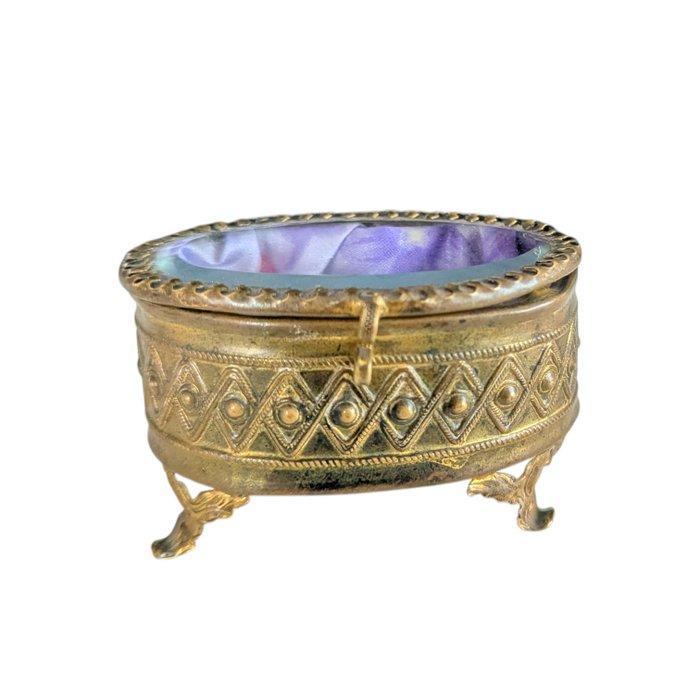 Sieradendoos - Kristal, Messing, Zijde - 1880 - Napoleon III, Antiquités & Art, Antiquités | Autres Antiquités