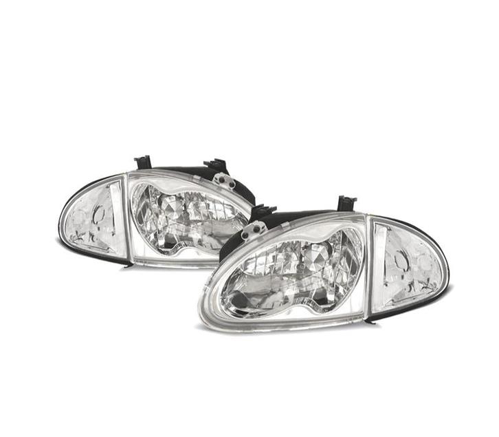 PHARES HONDA CRX LED SOL 92-97 + CLIGNOTANTS FOND CHROMÉ, Auto-onderdelen, Verlichting, Verzenden