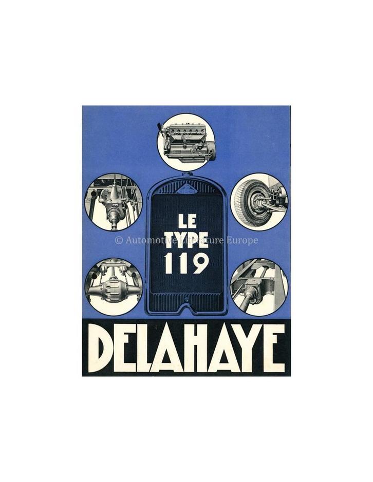 19?? DELAHAYE TYPE 119 BROCHURE FRANS, Verzamelen, Automerken, Motoren en Formule 1, Ophalen of Verzenden