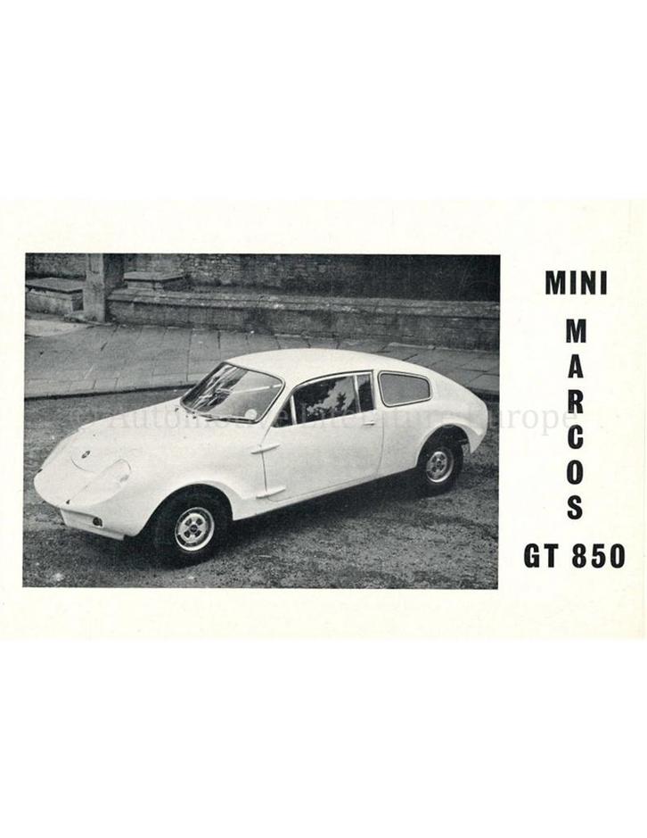 1969 MINI MARCOS GT 850 BROCHURE ENGELS, Livres, Autos | Brochures & Magazines
