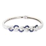 Armband - 18 karaat Witgoud Saffier - Diamant