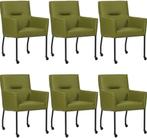 Set van 6 Groene leren moderne eetkamerstoelen - Toledo Leer, Huis en Inrichting, Stoelen, Nieuw, Leer, Ophalen of Verzenden, Vijf, Zes of meer stoelen
