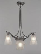 Muller Frères - Lustre - Nickelé, en laiton ou bronze, Antiek en Kunst