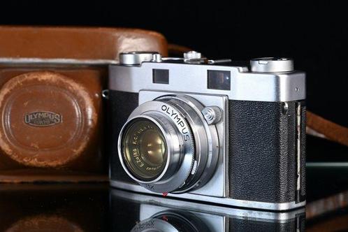 Olympus 35-S with E.Zuiko F.C. 2,8/48mm + Leather Case, Audio, Tv en Foto, Fotocamera's Analoog