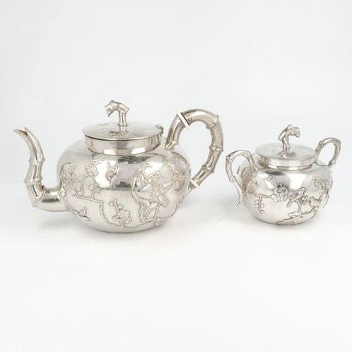 Wing Nam & Company  (HongKong 1875-1920) Theepot - Pot à, Antiek en Kunst, Antiek | Zilver en Goud