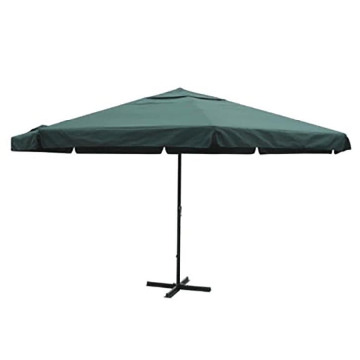 vidaXL Parasol Samos 500 cm aluminium groen, Tuin en Terras, Parasols, Nieuw, Verzenden