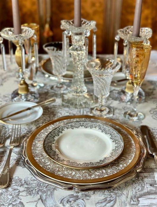 Cover de toile de Jouy met klassieke scènes, zwart op wit. -, Antiek en Kunst, Antiek | Tapijten, Tafelkleden en Textiel