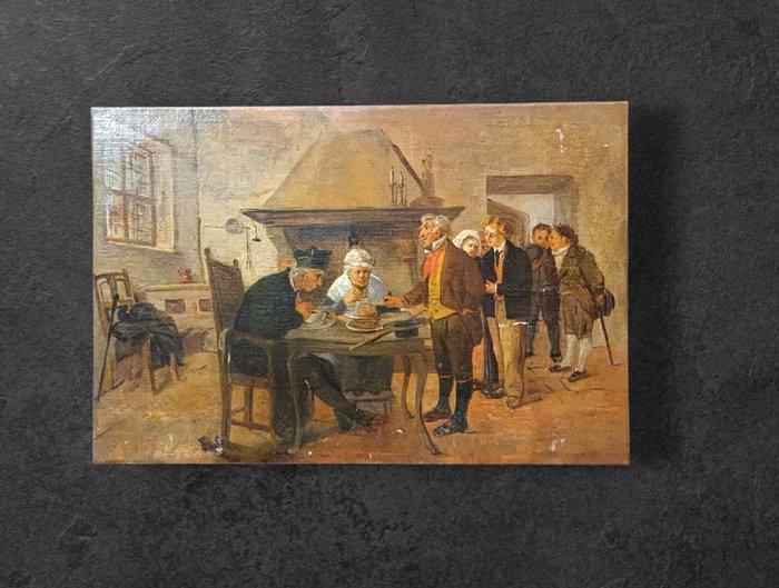 Scuola Inglese (XIX) - Scena di interno, Antiek en Kunst, Kunst | Schilderijen | Klassiek