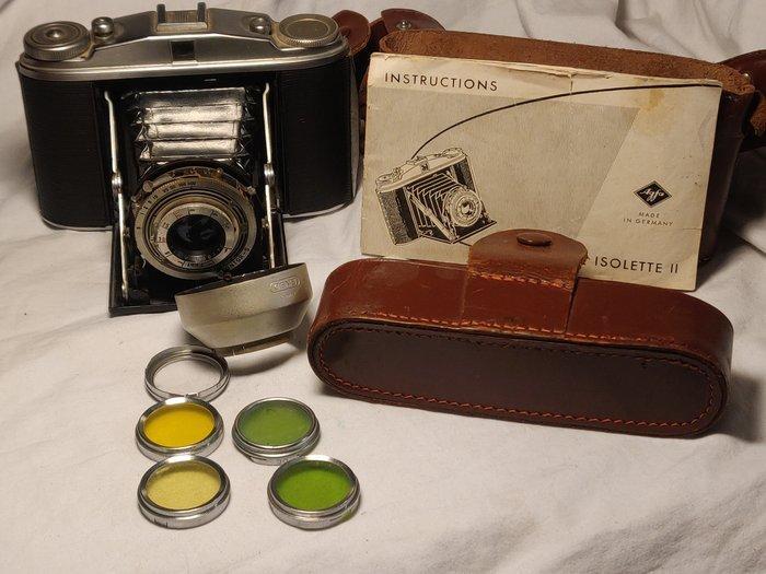 Agfa Isolette II 6x6 met Apotar 4,5/85mm + filter + tas +, Audio, Tv en Foto, Fotocamera's Analoog