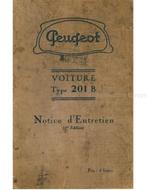 1933 PEUGEOT 201 B INSTRUCTIEBOEKJE FRANS
