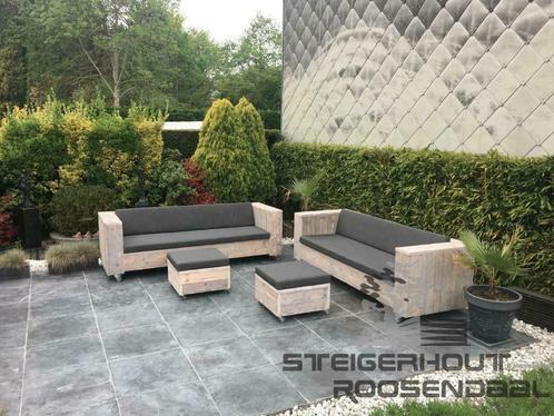 Steigerhout loungebank Loungeset XL  lounge gratis levering, Jardin & Terrasse, Ensembles de jardin, Envoi