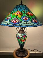 XL formaat (pauwenverenmotief) - Lampe de table - Vitrail -