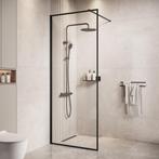 Douchewand Georgia 80 x 200 cm Zwart – Inloopdouche 8 mm, Doe-het-zelf en Bouw, Sanitair, Verzenden, Nieuw