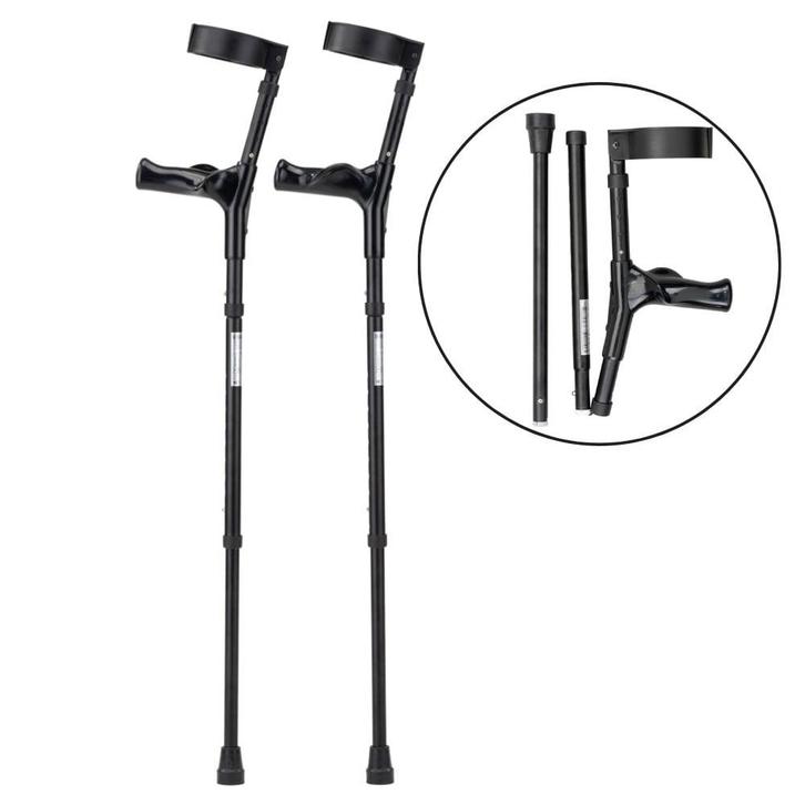 Opvouwbare elleboogkrukken anatomisch, zwart met opbergtas, Diversen, Verpleegmiddelen, Ophalen of Verzenden