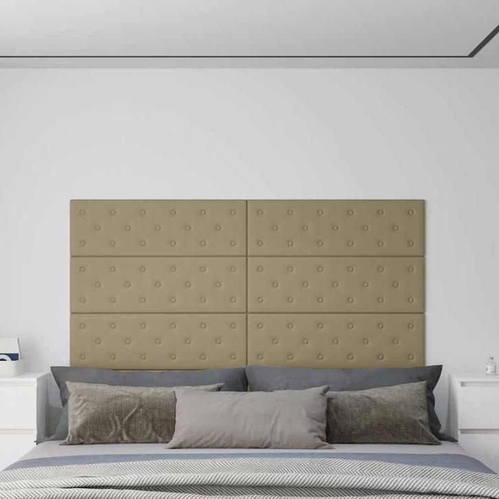vidaXL Wandpanelen 12 st 3,24 m² 90x30 cm kunstleer, Doe-het-zelf en Bouw, Platen en Panelen, Nieuw, Verzenden