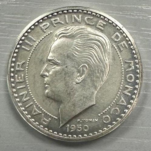 Monaco. 100 Francs 1950 Rainier III. Piéfort en argent, Timbres & Monnaies, Monnaies | Europe | Monnaies non-euro