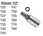 Torx bit doppen 1/2 T20-T80, Verzenden