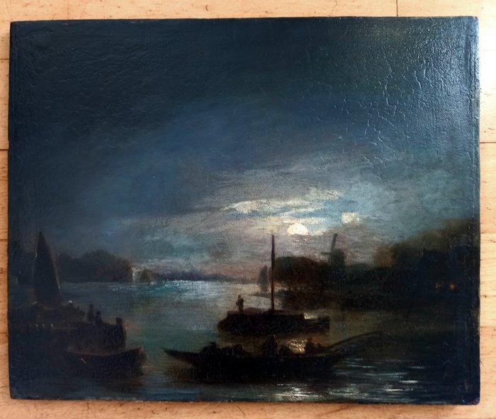 Aert van der Neer 1604 - 1677, Toegeschreven aan - River, Antiek en Kunst, Kunst | Schilderijen | Klassiek