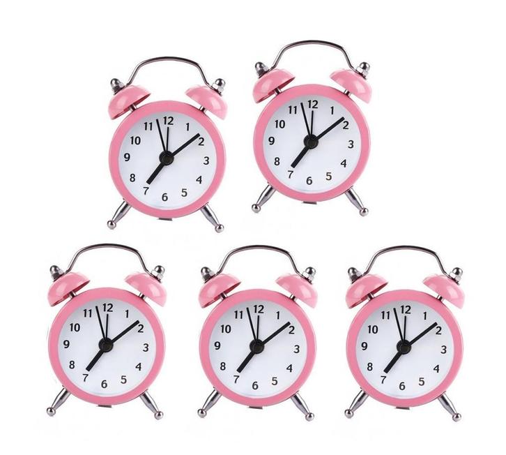 Set van 5 kleine wekkertjes, baby roze (op batterij), Doe-het-zelf en Bouw, Gereedschap | Overige machines, Nieuw, Verzenden