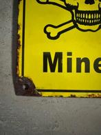 Pas op mijnen! - World War II - Emaille bord - Emaille,, Antiquités & Art