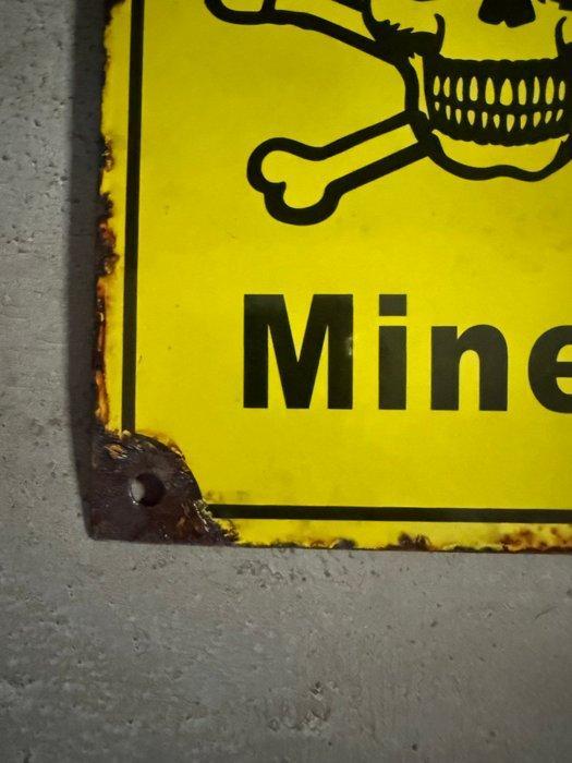 Pas op mijnen! - World War II - Emaille bord - Emaille,, Antiquités & Art, Antiquités | Assiettes décoratives & Carrelages