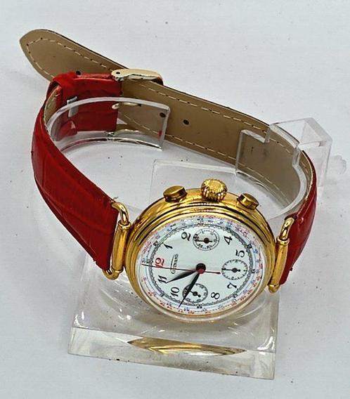 Lugano - vergoldeter (Plaque) Chronograph - Eindrücker, Handtassen en Accessoires, Horloges | Heren