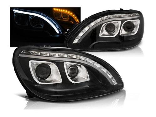 DRL LED tube koplampen Black geschikt voor Mercedes W220, Auto-onderdelen, Verlichting, Nieuw, Mercedes-Benz, Verzenden