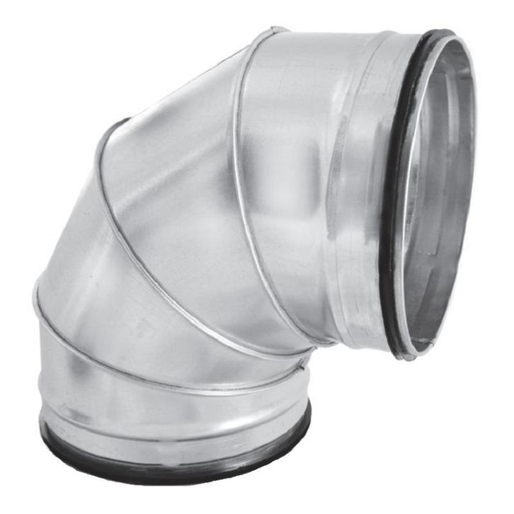 Bocht 90º met rubberdichting - segment - Ø 315mm, Doe-het-zelf en Bouw, Ventilatie en Afzuiging, Nieuw, Verzenden