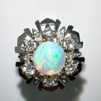 14 karaat Witgoud - Ring - 0.34 ct Diamant - Australian Opal