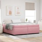 vidaXL Bedframe met matras Roze 200 x 200 cm Fluweel, Verzenden, Nieuw