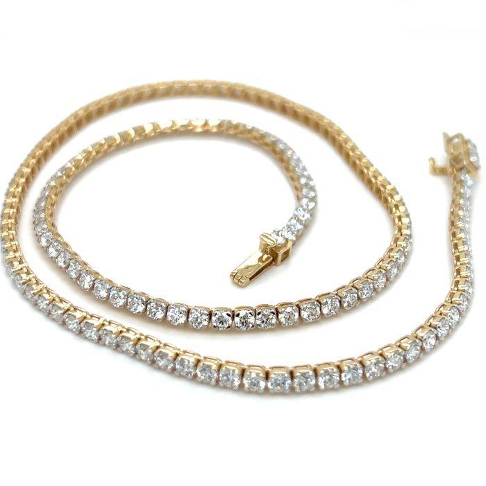 Halsketting - 14 karaat Geel goud - 9.15ct. tw. Diamant, Handtassen en Accessoires, Kettingen