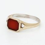 Ring - 14 karaat Geel goud - Carneool, Handtassen en Accessoires, Ringen, Nieuw