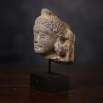 Gandhara Boeddha hoofd in graniet - 10 cm