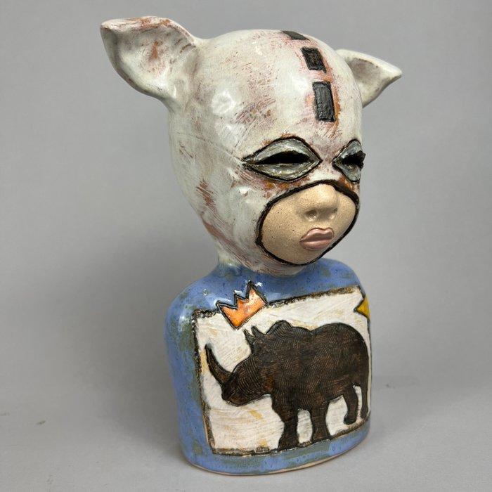 Iwo Rynkiewicz (XX-XXI) - The rhino - KING - hand made, Antiek en Kunst, Kunst | Designobjecten