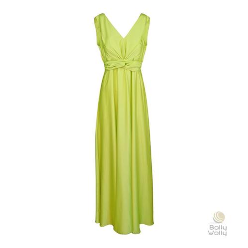 Rinascimento • lange satijnen jurk in lime • L, Vêtements | Femmes, Robes, Envoi