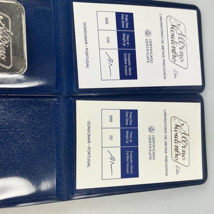 150 g (100 g + 50 g) - Zilver .999 - Albino Moutinho - Met, Postzegels en Munten, Edelmetalen en Baren