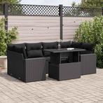 vidaXL Salon de jardin 7 pcs avec coussins noir résine, Jardin & Terrasse, Ensembles de jardin, Verzenden, Neuf, Salons de jardin