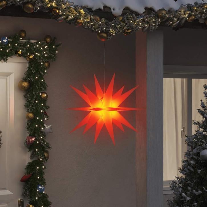 vidaXL Kerstlamp met LED inklapbaar 57 cm rood, Diversen, Kerst, Nieuw, Verzenden