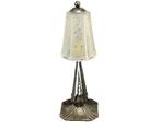 Lamp - Art Deco - Gehamerd staal en Muller Freres glaswerk -, Antiquités & Art